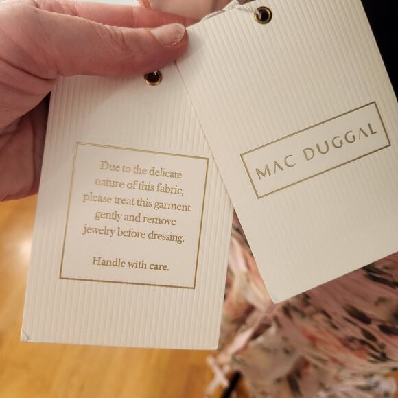 MAC DUGGAL NWT Rose Floral Asymmetrical Ruffled Gown, Size 10 - Picture 15 of 16